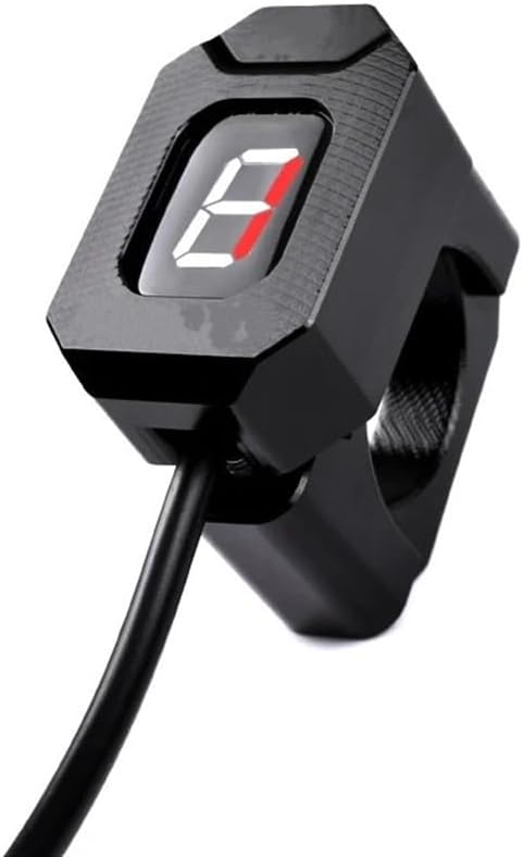 FLYIFE Digital Meter Display for DU&Cati Hyperstrada All 2013-2015 / Monster 659 2018 Motorcycle 1-6 Level Gear Indicator Digital Gear Meter Indicator Meter Display, Fixed Ring Red