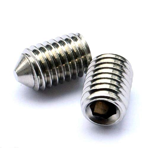 Lot de 16 vis sans tête à pointe conique en acier inoxydable A2 M4 x 4 mm Cover
