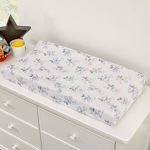 Nojo 3063357R Disney Mickey Mouse - Call Me Mickey White And Blue Super Soft Changing Pad Cover thumb #1