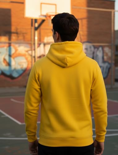 Image of BAGHADBILLO Men's & Women's Cotton Sweatshirt Hoodies with Pockets Solid Pattern Long Sleeves Hooded Neck Regular Fit and Standard Length