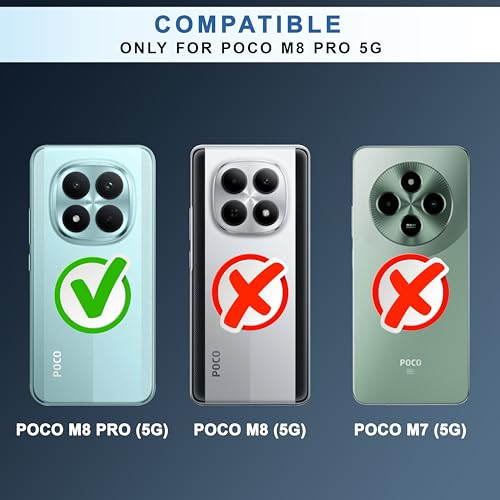 Image of CEDO Poco M8 Pro (5G) Backcover Case | Camera Protection Bump Shockproof Edge | Ultra Hybrid Transparent Acrylic Clear TPU+PC Hard Backcase Cover (Black)