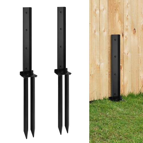 DigiGlow 2pcs Heavy Duty Fence Post Anchor Kit for Repairing