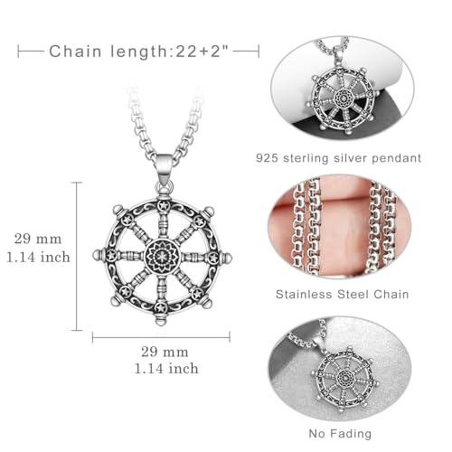 Buddha Necklace for Men 925 Sterling Silver Buddhist Pendant Necklace Talisman Jewelry4