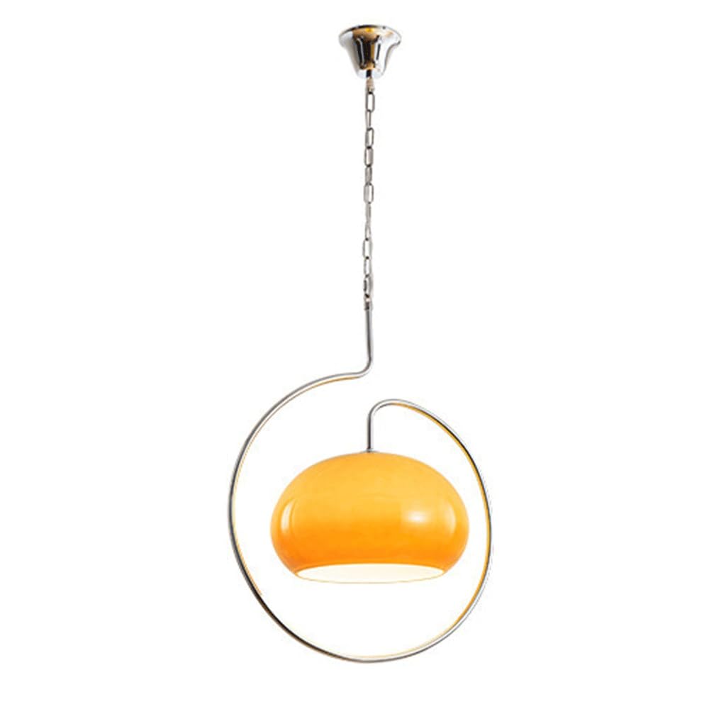 Luminaires suspendus pour îlot de cuisine en verre orange d'une élégance artisanale