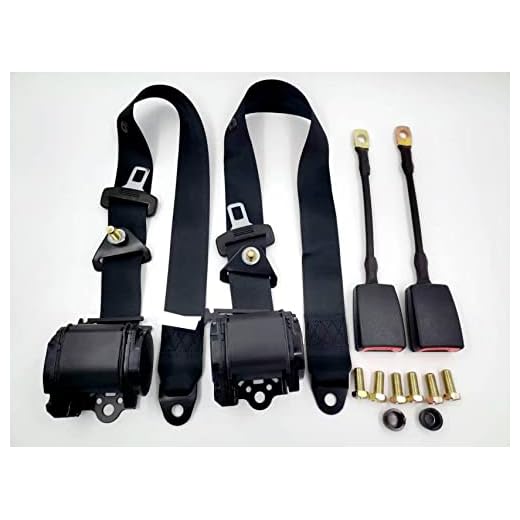 Myween 2pack Universal 3 P0INT Adjustable Retractable Belts Fits Club Golf Cart,Go Kart, Van,UTV,VR, Buggies, Minivan,Pickup and Truck black