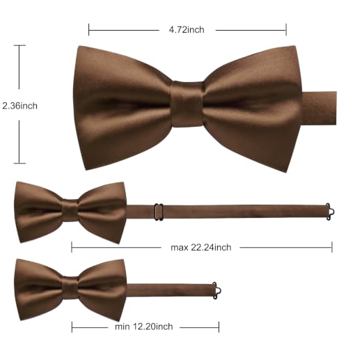 Image of YourTies Bow Ties for Men Pre-Tied Adjustable Bow Tie Coloful Satin Bowtie