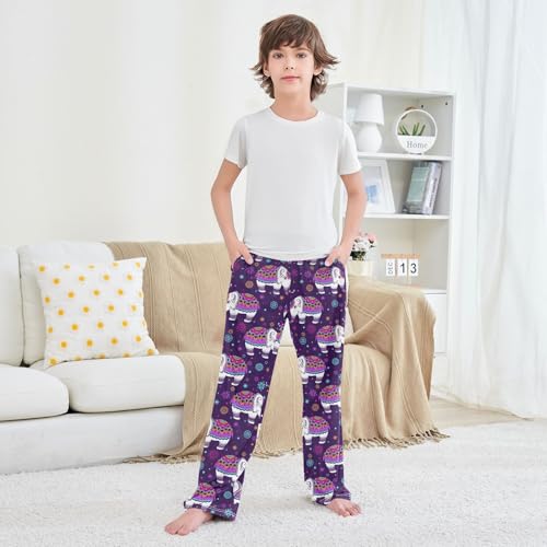 Boys' Pants Elephant Ethnic Indian Long Bottoms Jogger Pants Elastic Waist Trousers with Pockets S-XL3