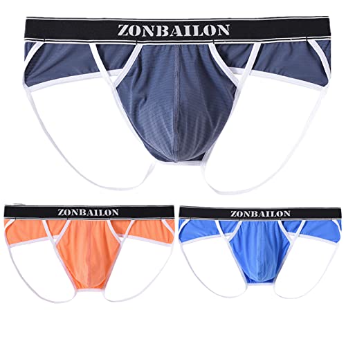 ZONBAILON Men's Sexy Jockstrap Underwear Low Rise Workout G-String Stretchy Athletic Jock Strap Breathable Bulge Pouch Thong2