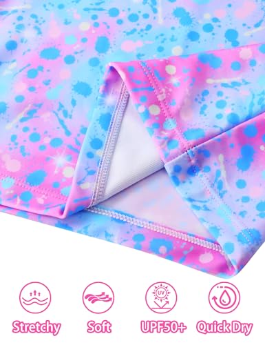 Image of Girls Rash Guard Swimsuit Two Pieces Adorable Swimswear Quick Dry Bathing Suit Long Sleeve