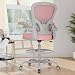 Synorla Ergonomic Drafting Chair, Tall Mesh Office Chair with Flip-up Armrests, Lumbar Support & Adjustable Footrest Ring for Standing Desk Gray Pink