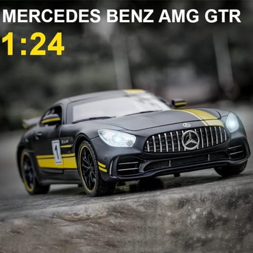 Image of Invite Enterprise 1:24 Diecast Model Alloy Mrcedes AMG GTR Alloy Metal Pull Back with 6 Openable Doors & Sound Light Toy car for Kids Best Gift Toys for Kids Boys (Black)