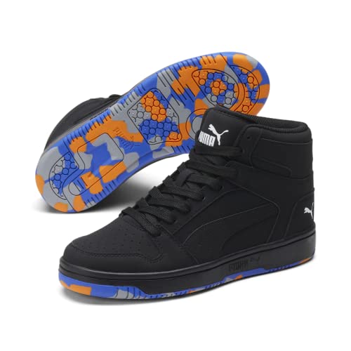 Puma Unisex Rebound Layup Mid Hi-Top Sneaker, Black-Black-Multi, 4.5 Us Big Kid #TOP1