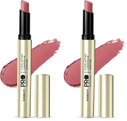 Image of INSIGHT Professional Everlasting Longwear Lipstick | Velvety Smooth Finish | Highly Pigmented | Transferproof,Waterproof,Smudgeproof | Infused with Vit E & Marula Oil - (Newbie) 2.5gm (Pack of 2)
