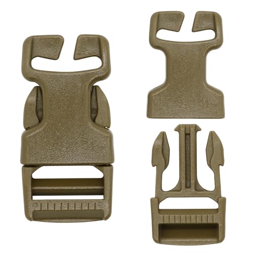 Qavctw 2x 1'' Buckle Quick Side Release Buckle for Tactical Vest Backpack Bag with 1in/2.5cm Webbing Straps