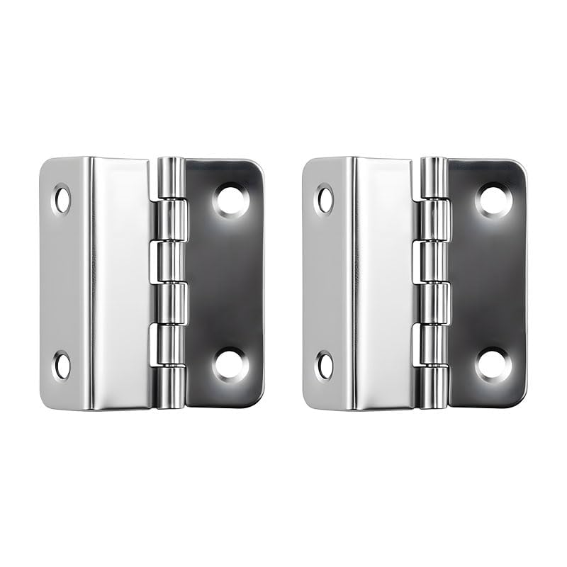 2PCS Three Fold Hinge, Retro Blinds Hidden Half Surface Decorative Chest Hinges Hardware Fittings for Doors Cabinets Furniture, Silver