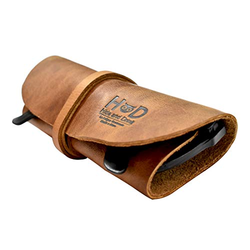 Image of Hide & Drink, Rustic Leather Sunglass Wrap, Slim Travel, Soft Eye Glasses Storage, Handmade Includes 101 Year Warranty