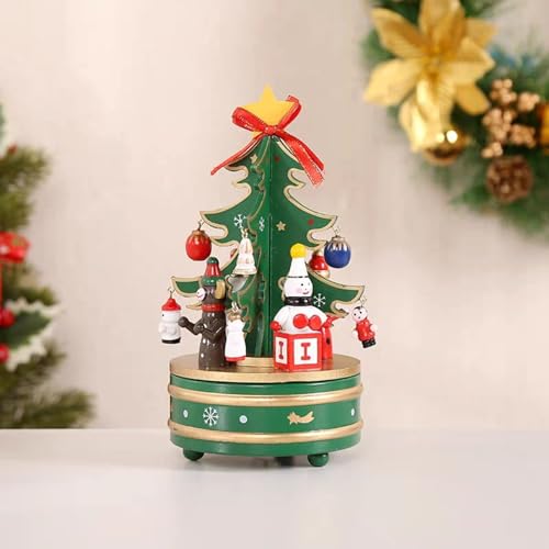Enfeite de Natal, Caixa Musical Natalina em MDF, Mini Árvore com Enfeites, Decoração para Mesa, Enfe