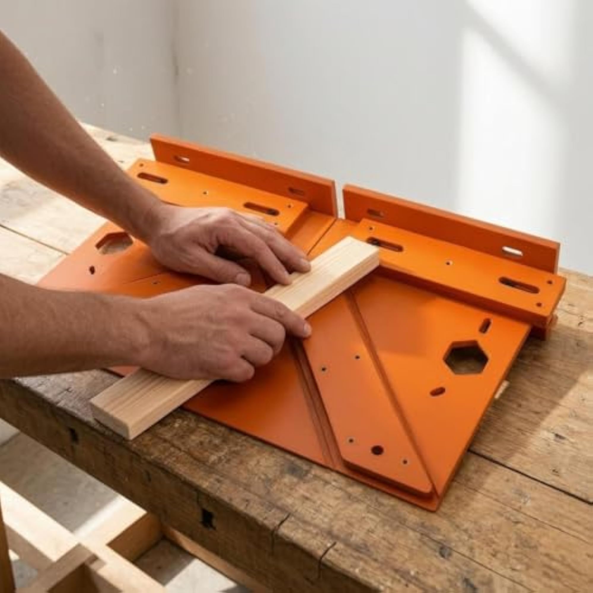 Metal Miter-Cutting Template for Door Trim
