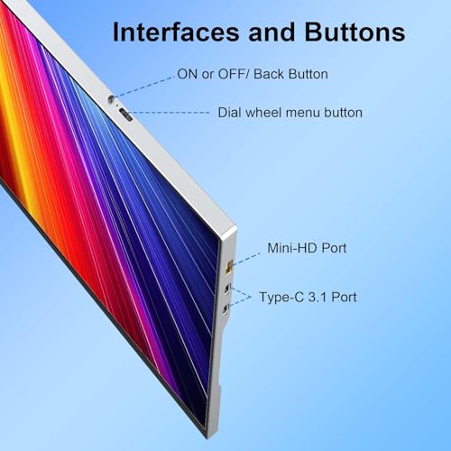 Image of 16'' Portable Dual Monitor Laptop Screen Extender 1200P | USB-C Mini H /D Video Input Plug & Play for 15.6-17.3 Inch Laptops Triple Screen Workstation for Work,Travel,Outdoor,Home
