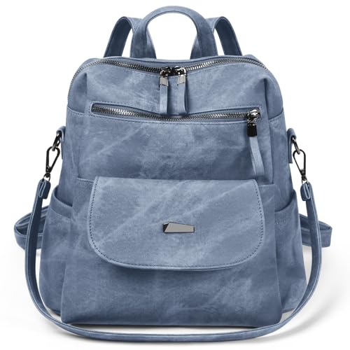 Aucuu Sac a Main Femme Antivol, Sac à Dos Léger et Imperméable pour Femme, Sacs a Main en PU Souple, Sacs à dos de Ville Grande Capacité pour Voyages, Travail,...