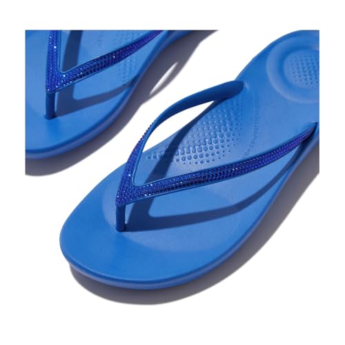 Image of FitFlop Womens iQushion Sparkle Ergonomic Flip Flops for Walking, Lightweight Waterproof Cushioned Thong Sandals for Women with Non Slip Bottom and Arch Support | Lightweight Waterproof Walking Sandals w /Cushioned Comfort & Arch Support