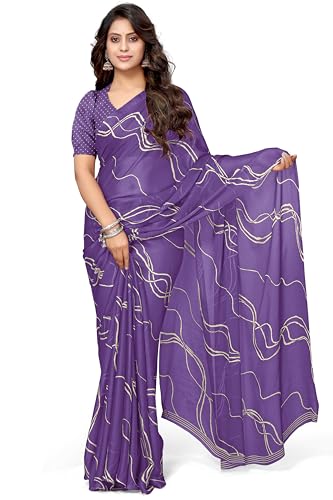 Image of MIRCHI FASHION Women's Ready to Wear 1 Minute Drape Chiffon Printed Saree with Blouse Piece