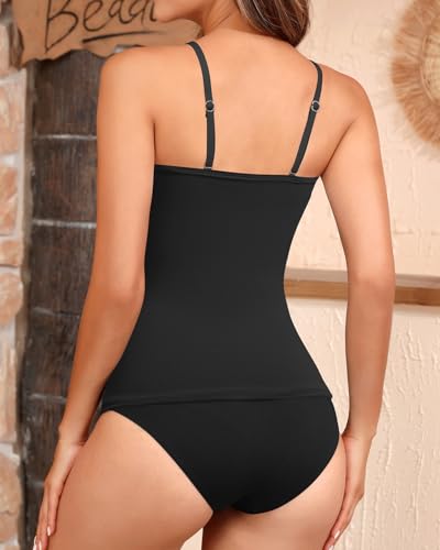 Aqua Eve Bandeau Swimsuits for Women Two Piece Bathing Suits Ruched Tummy Control Tankini Sets Strapless Swimwear3