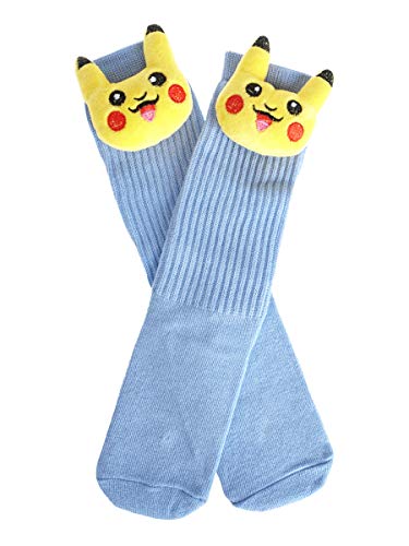 CoolChange Calcetines con diseño de Poke con peluche de Pika, color azul, talla: 35 - 37