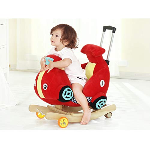 Schaukelpferd Schaukeltier Kinder Stuhl Baby trojaner Spielzeug Geschenk Kinderwagen massivholz niedlich Holz Shake… – Bild 3