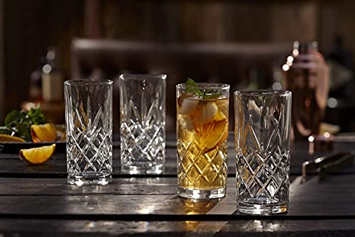 Image of Diamond Cut Juice Glasses Highball Glass Crystal Glass Drinking Glass Water Glass Clear Iced Tea and Cocktail Glass 330ML Set of 3