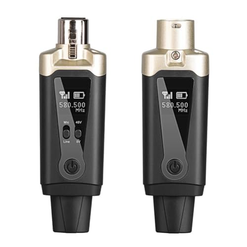 Adaptador de micrófono inalámbrico UHF convertidor XLR con configuración automática de transmisor
