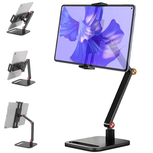 Support tablette bureau pivotant 360 stable pour ecran portable aluminium