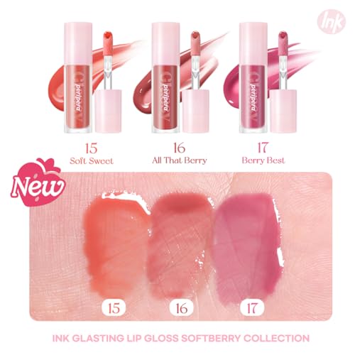 Image of Peripera Ink Glasting Lip Gloss | Non-Sticky, High-Shine Finish | Fuller-Looking Lips, Nourishing Formula | Long-Lasting Wear, Safe for Sensitive Lips, K-Beauty Makeup (017 BERRY BEST)