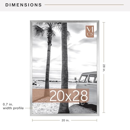 Image of MCS Foundation 20x28 Poster Frame Traditional Silver, Vertical & Horizontal Wall Hanging Large Picture Frame for Photos, Posters & Art Prints (1-Pack)