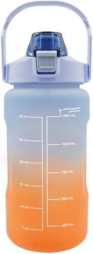Miniatura 5 de Greenbrier Botellas de agua Ombre con medidas de hidratación y tapas abatibles, 48 oz. - 1 botella, los colores varían