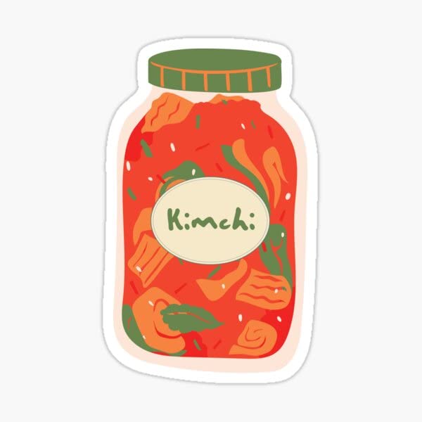 Korean Food Kimchi Cabbage Vinyl Sticker (5" inches)