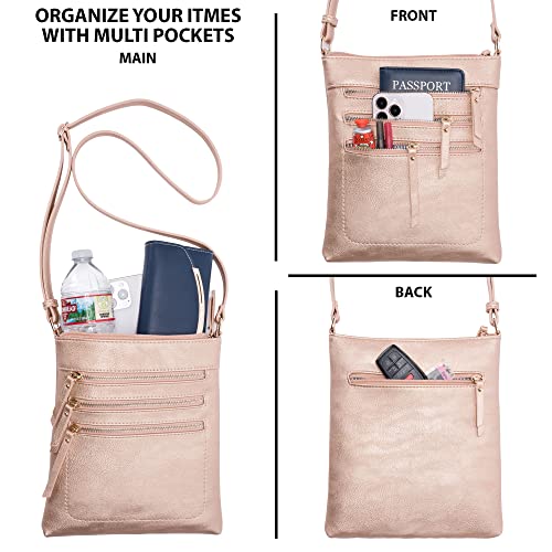 Image of Solene Crossbody Bag Functional Multi Pocket Messenger Purse Top Zip Closure Shoulder Handbag With Adjustable Strap