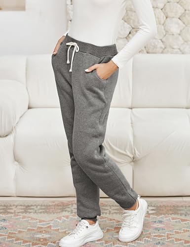 Image of Yeokou Women's Warm Sherpa Lined Athletic Sweatpants Joggers Fleece Pants