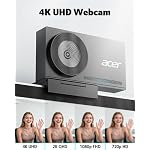acer 4K Webcam for PC/Mac with All-Metal Unibody Sculpted, Sony 1/2" Sensor, PDAF, 2 Noise Reduction Mics, Privacy Cover, Lightweight, Fast Cooling, Streaming Camera for Live Meeting Commerce Gaming - Image 3