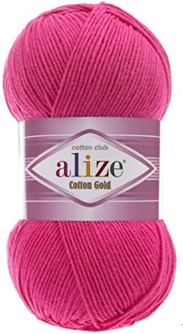 55% Cotton 45% Acrylic Aliz Cotton Gold Yarn 1 Skein/Ball 100g 360yds (149-fuchsia)