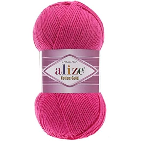 55% Cotton 45% Acrylic Alize Cotton Gold Yarn 1 Skein/Ball 100 gr 360 yds (149-Fuchsia) Cover