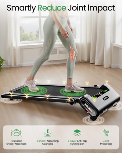 Image of Akluer 13% 6-Level Walking Pad with Auto Incline - Treadmill with Auto Incline and Remote Control, 330Lbs Capacity Portable Under Desk Treadmill for Home Office, LED Display