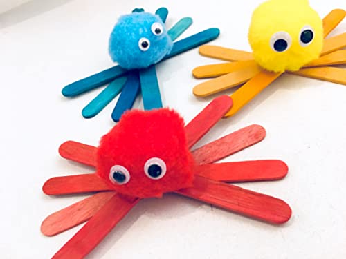 Heihak 1200 Pcs 4.5 Inch Colored Popsicle Stick, 6 Colors Rainbow Wood Craft Sticks Bulk, Colorful Lollipop Sticks, Ice Cream Popsicle Sticks For Craft Waxing Supplies, 4.5 X 0.4 X 0.08 Inch #TOP3