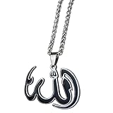 ZKDC Islam Muslim Allah Arabic God 60 cm chain stainless steel necklace for men women