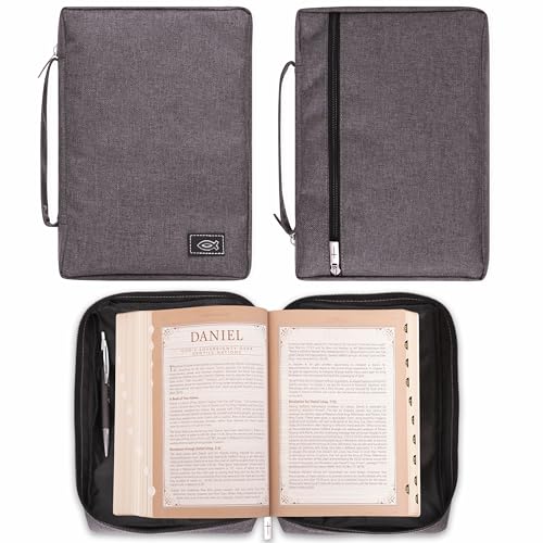 Image of Christian Art Gifts Men & Women's Polyester Bible Cover with Jesus Fish