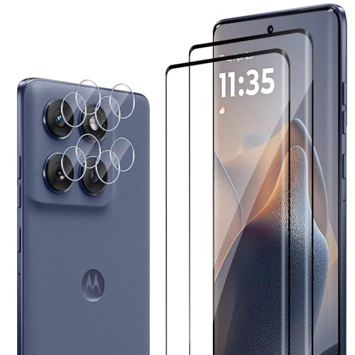 ELYCO Schutzfolie Kompatibel mit Motorola Moto Edge 60 Fusion/Edge 60 für Panzerglas 2 Stück 9H Härte Schutzglas + 2 Stück Kameraschutz 9H Härte Anti-Kratzer HD Klar Displayschutzfolie