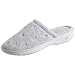 Isotoner Women's Signature  Terry Floral Embroidered Clog Slipper, Heather Grey, 8.5-9