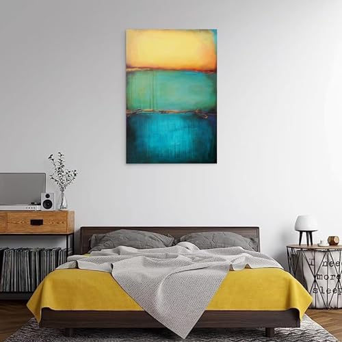 Toile abstraite Mark Rothko Baie d'émeraudes I tableau décoration murale encadré