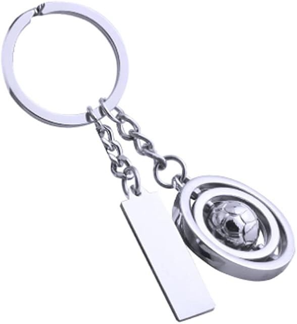 ARFUKA Keyring Metal Rotating Soccer Keychain Key Ring Charm Key Chain Creative Gift for Christmas Birthday