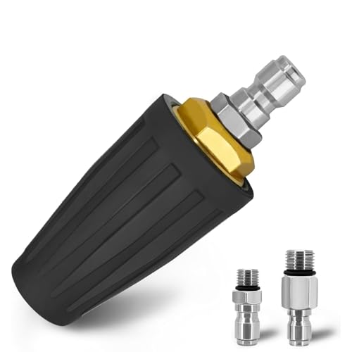 NIYATA Turbo Nozzle for Pressure Washer, Pressure Washer Nozzles, 4000PSI 4.0GPM Quick Release Power Washer Stainless Steel, Rotating Turbo Nozzle with 1/4" Quick Connectors for Car & Outdoor